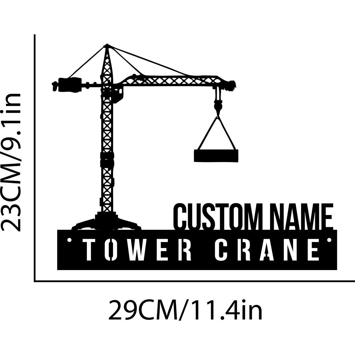 Custom Tower Crane Desk Name P - Heavy Equipment Sign ulasan dan harga